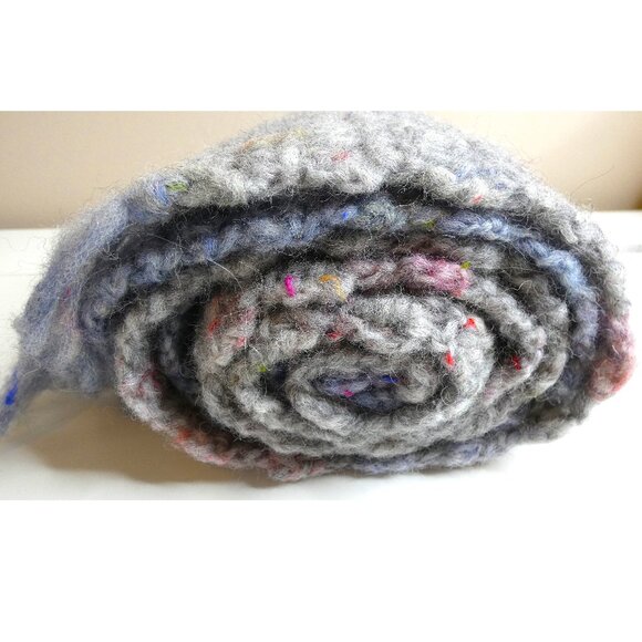Gray & Blue Alpaca Wool Scarf Warm Soft 90"x6.5" Handmade Crochet Hand Knit NWT - Picture 12 of 12